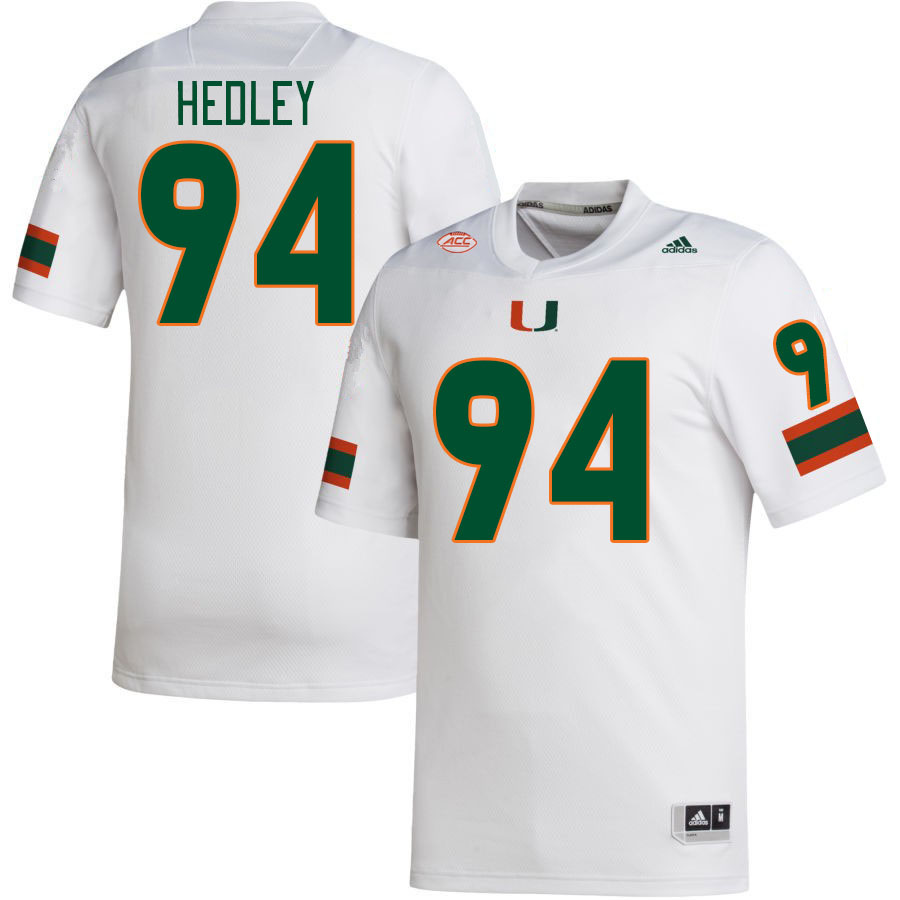 #94 Lou Hedley Miami Hurricanes Jerseys Football Stitched-White